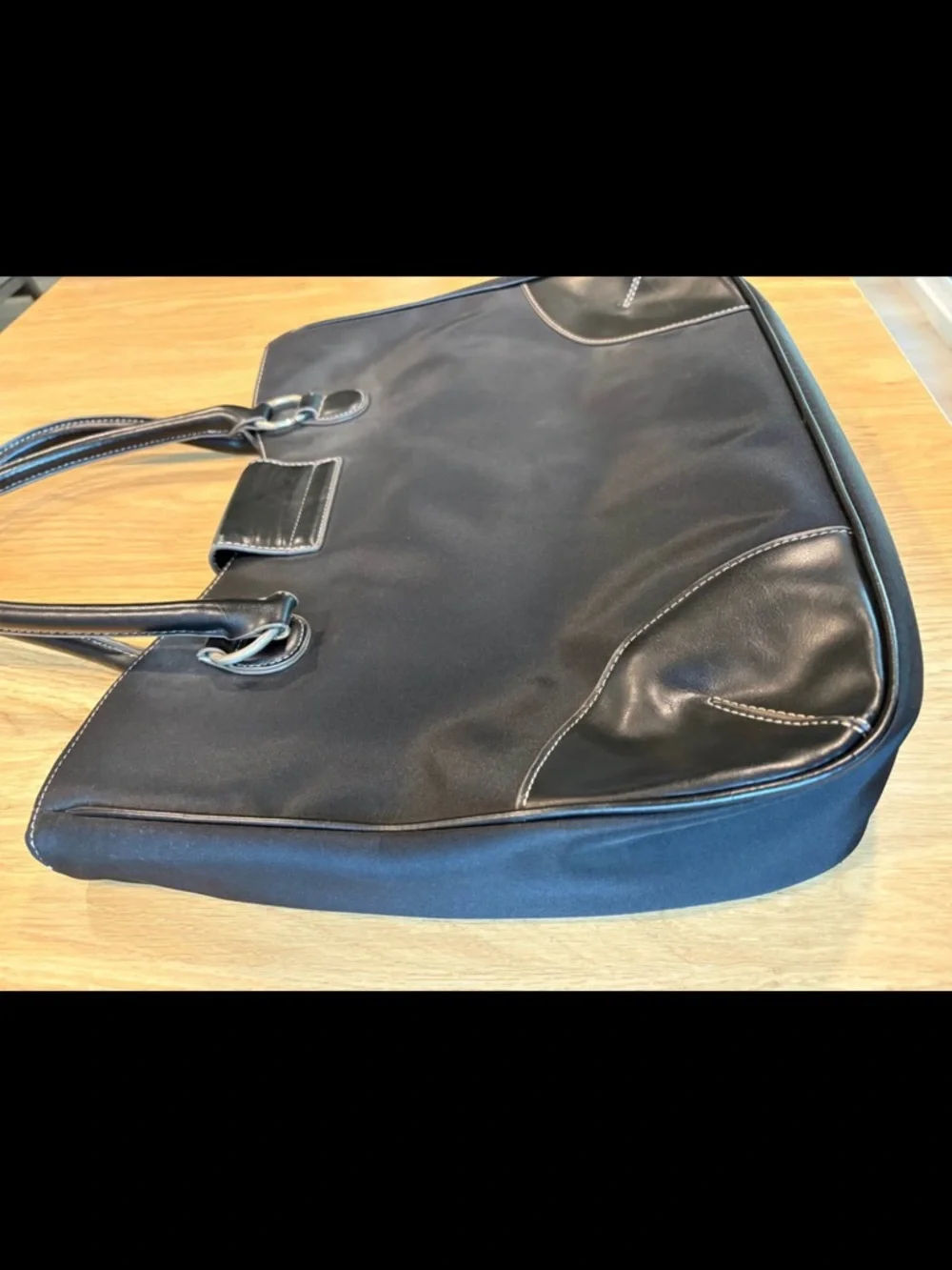 Apostrophe Black Tote with Silver Accents - Picture 7 of 10